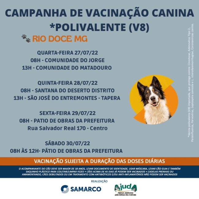 Campanha de Vacinação Canina em Rio Doce